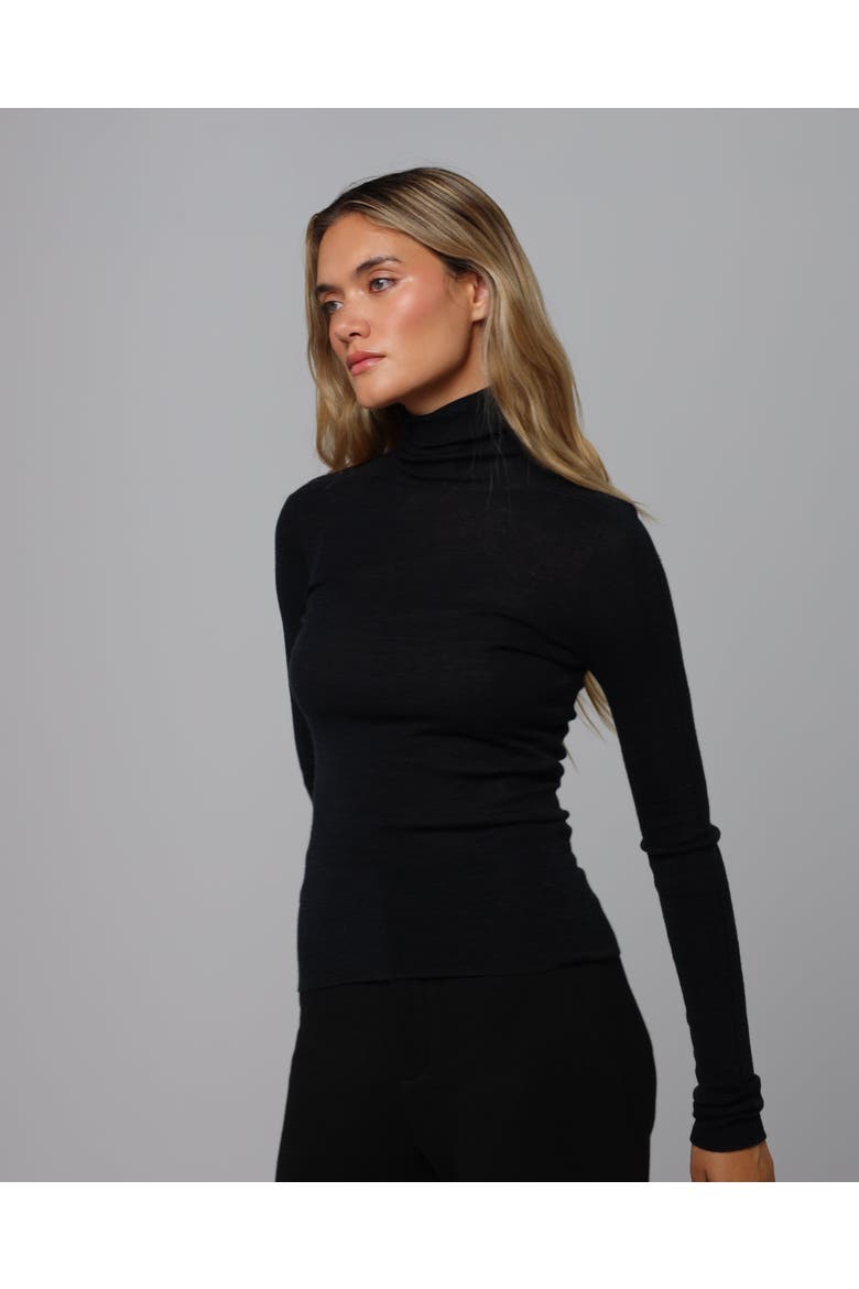 Ossa Knitted Hemp Turtleneck, Alternate, color, black