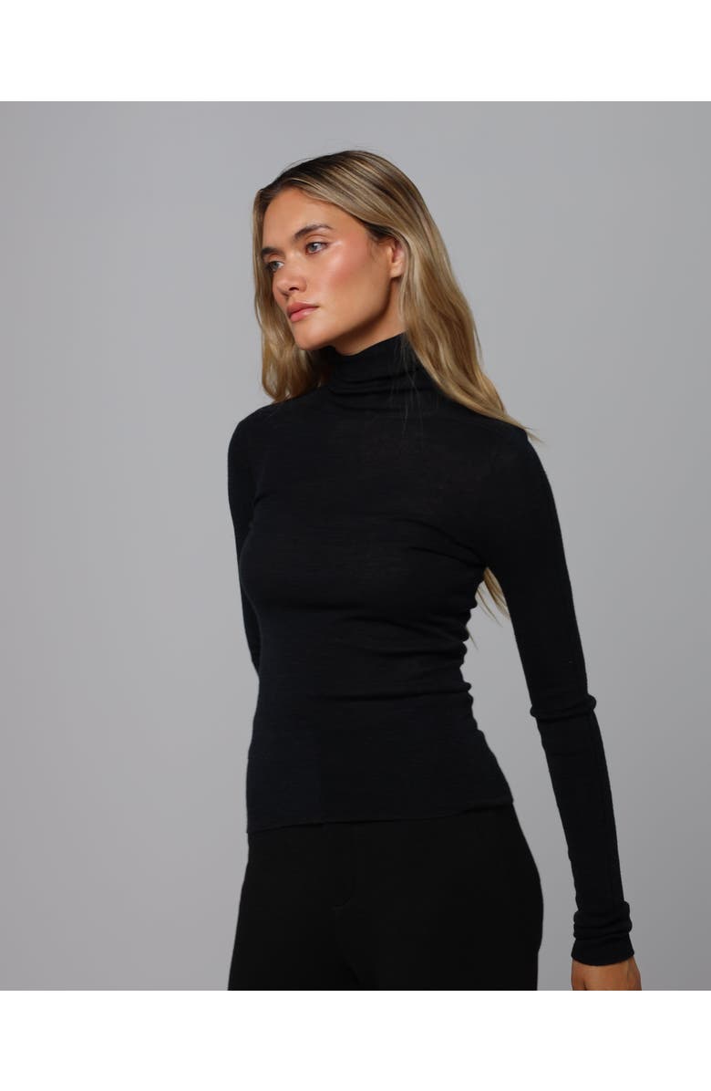 JUANA Ossa Knitted Hemp Turtleneck, Alternate, color, Black
