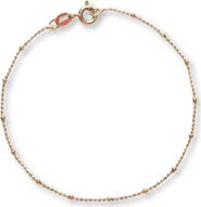 Argento Vivo Sterling Silver Station Beaded Anklet