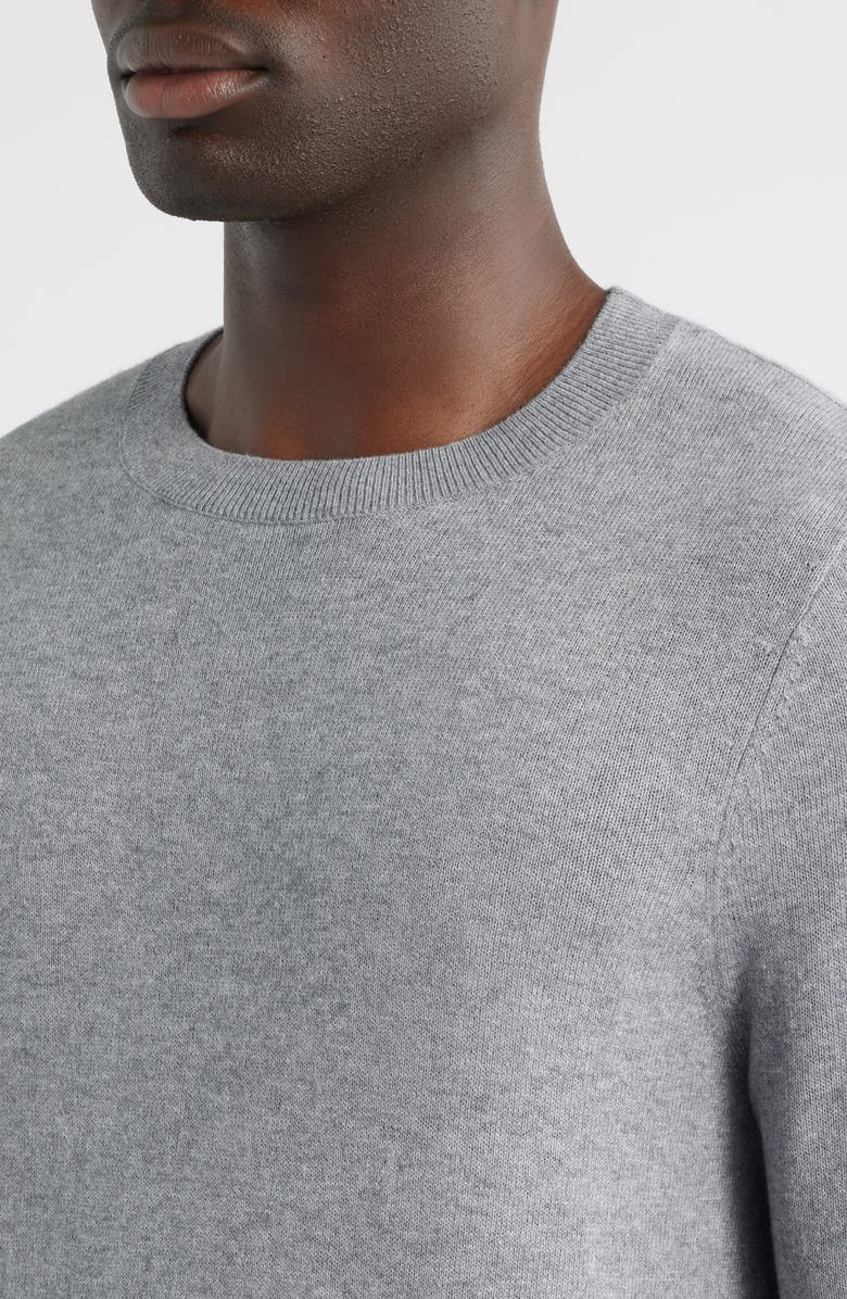 Nordstrom Crewneck Cotton & Cashmere Sweater, Alternate, color, Grey December Heather