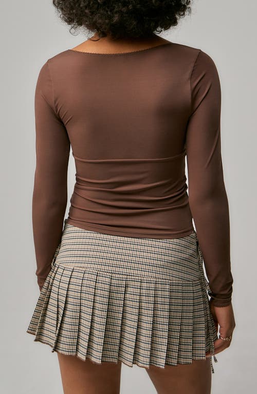 Bdg Urban Outfitters Je T'aime Long Sleeve Top In Brown