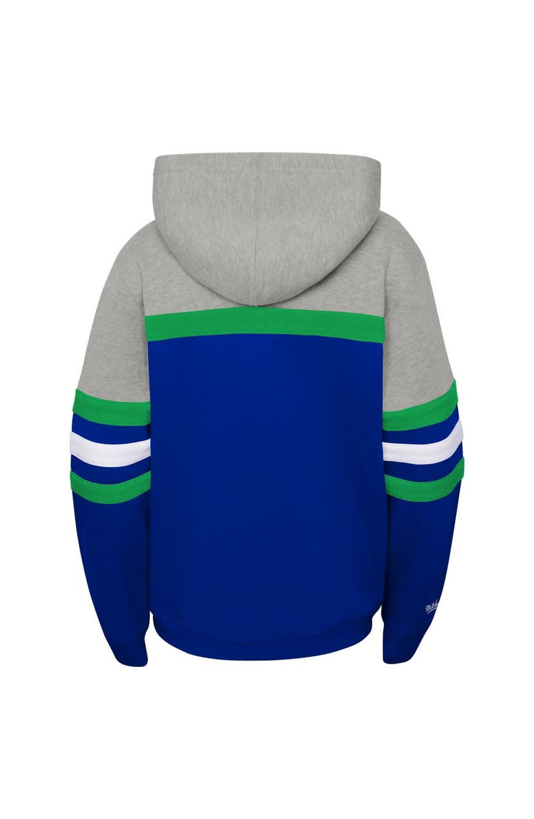 Mitchell & Ness Youth Mitchell & Ness Royal Seattle Seahawks Throwback Head Coach Pullover Hoodie, Alternate, color, Royal