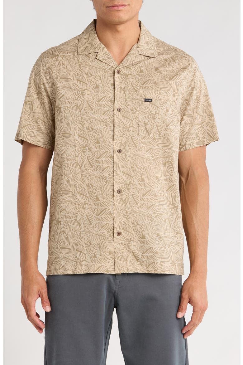 Afternoon Sun Woven Short Sleeve Shirt, Main, color, OXFORD TAN