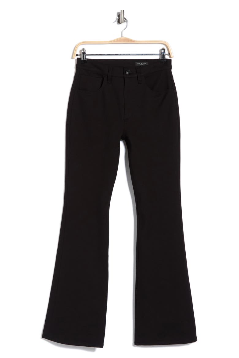 Casey Ponte Flare Pants, Main, color, BLACK