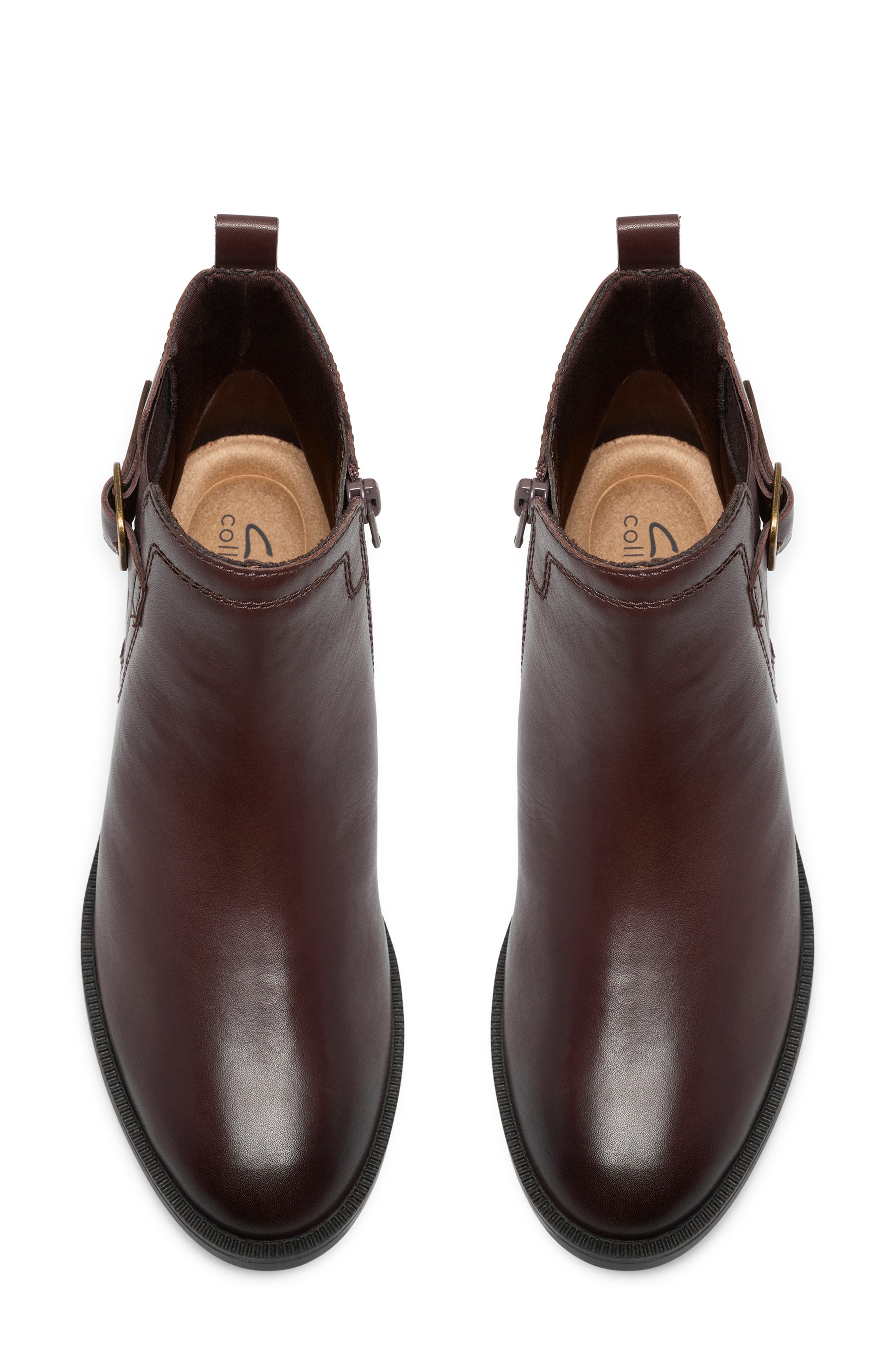 Adalynn West Leather Bootie, Alternate, color, DARK BROWN