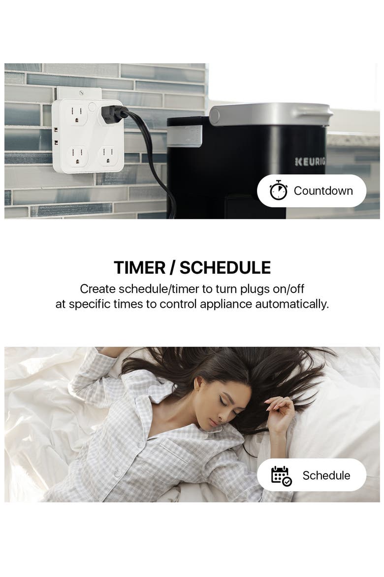 Smart WiFi Wall Tap, Alternate, color, White