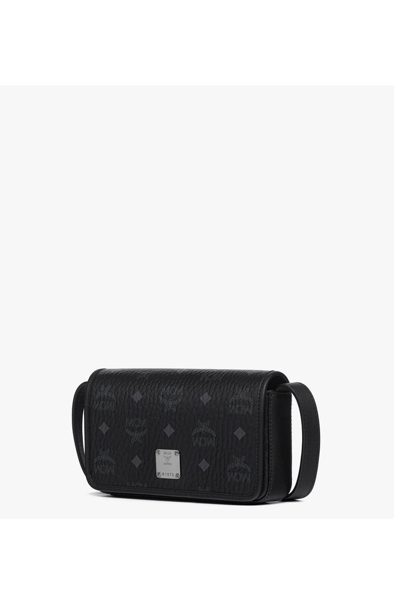 MCM Aren Phone Lanyard in Visetos, Alternate, color, Black