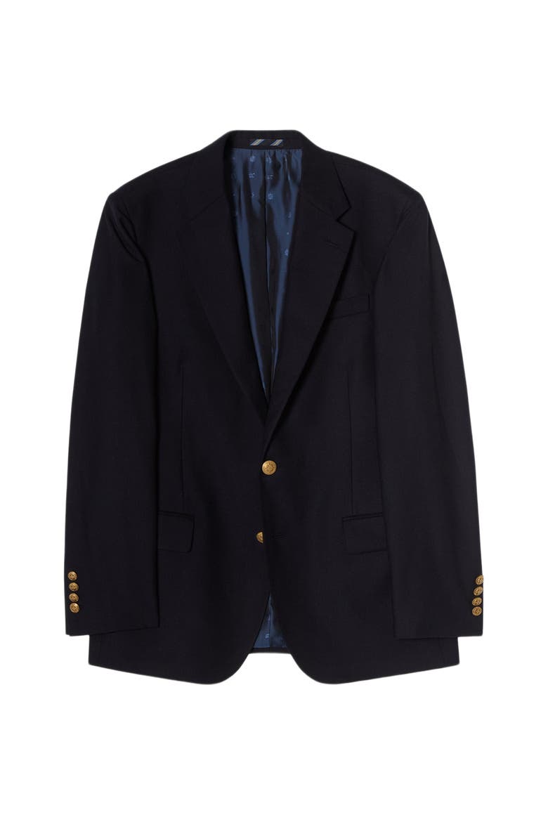 Booth Single Breasted Brushed Wool Blazer, Alternate, color, Navy