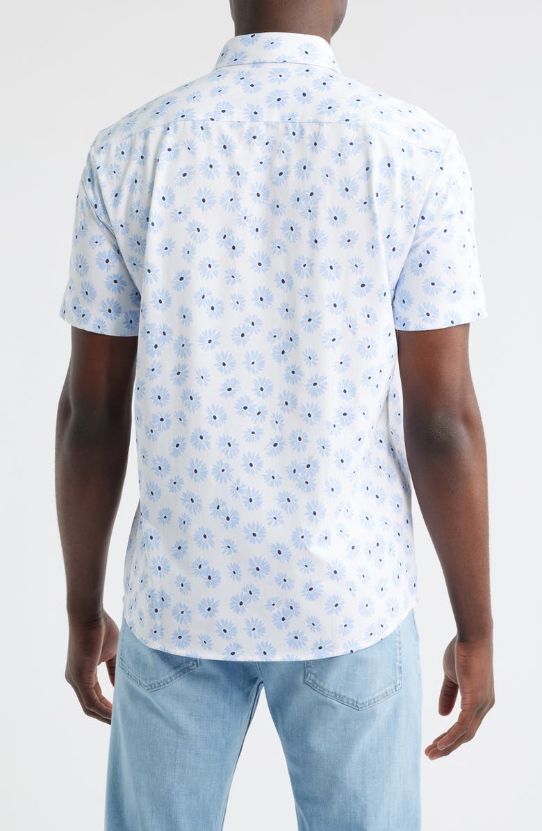 BOSS Roan Ken Floral Short Sleeve Button-Up Shirt, Alternate, color, Light Blue