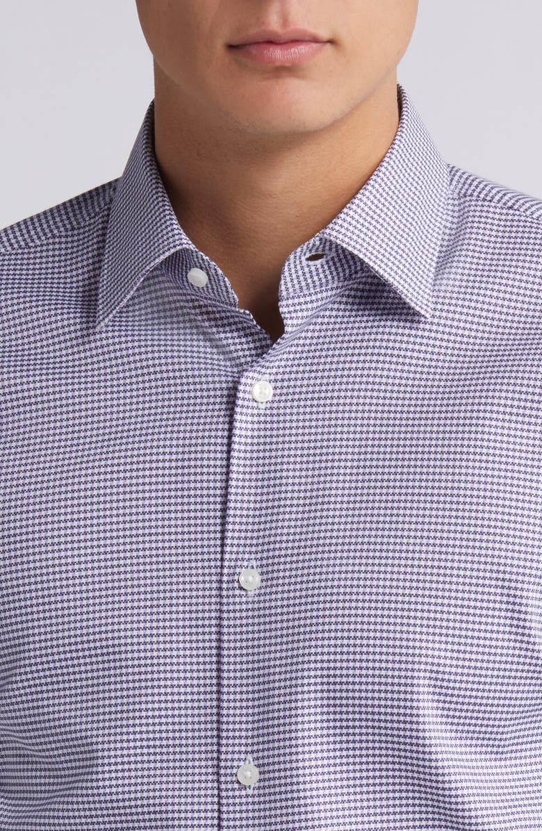 BOSS Hank Kent Stripe Stretch Dress Shirt, Alternate, color, Light Purple