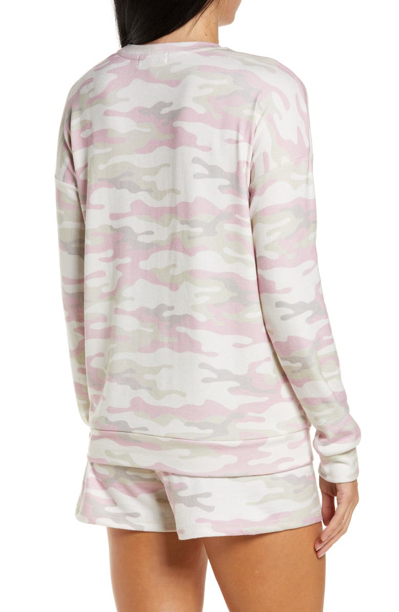 PJ Salvage Peachy Party Camouflage Pajama Top, Alternate, color,