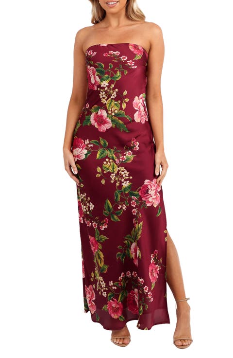 Bryden Strapless Satin Maxi Dress