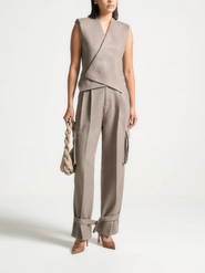 Manière De Voir Danielle Straight Pleated Cargo Trousers