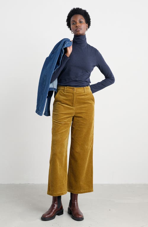 Seasalt Cornwall Landing Turtleneck Stretch Organic Cotton Top In Blue