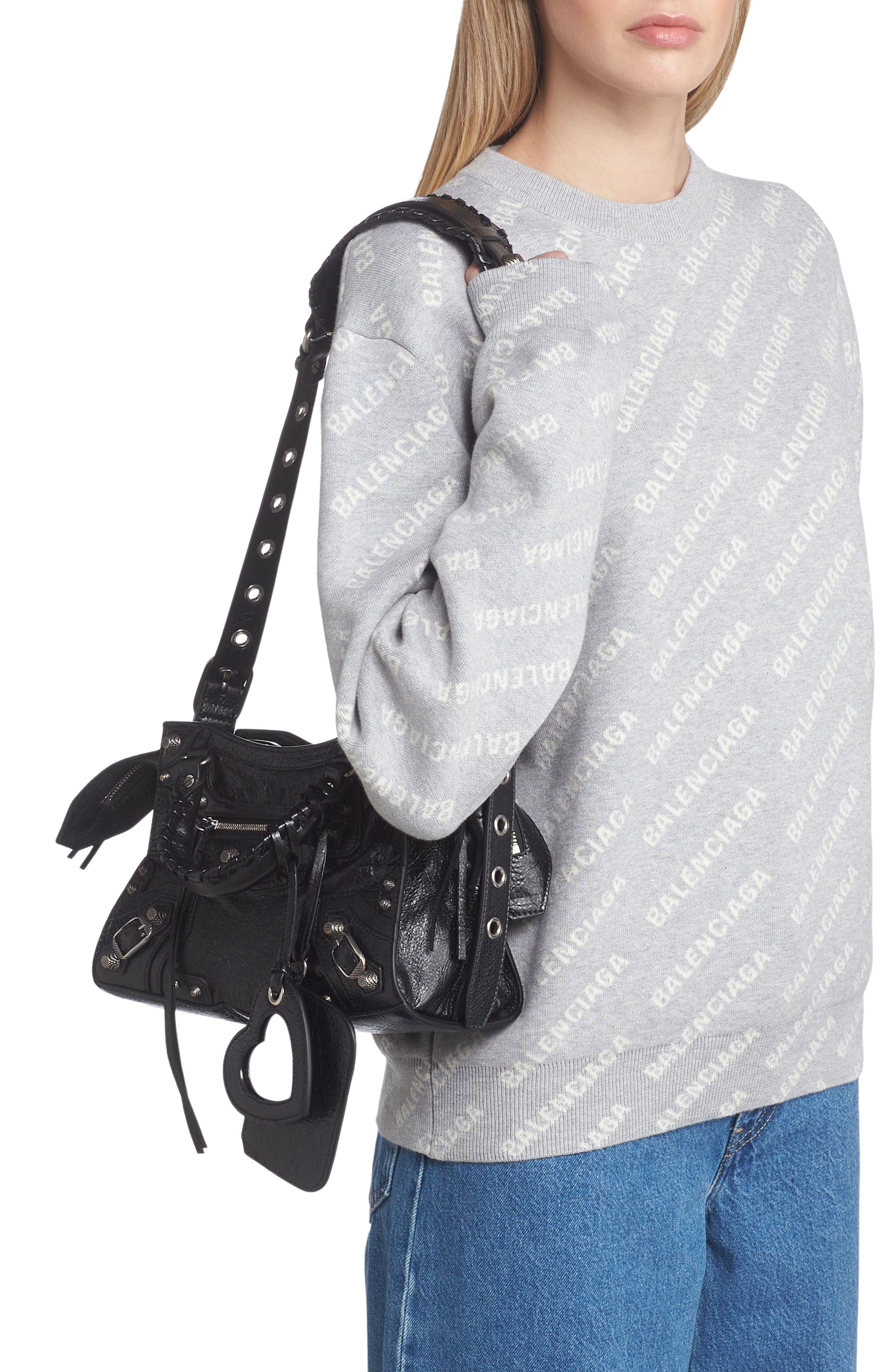 Balenciaga Extra Small Neo Cagole Leather Top Handle Bag, Alternate, color, 