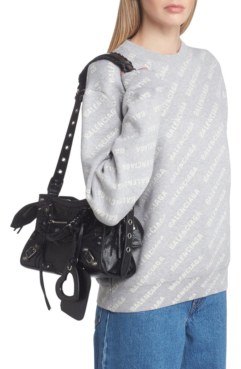 Balenciaga Extra Small Neo Cagole Leather Top Handle Bag, Alternate, color,