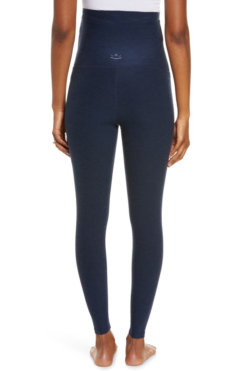 Beyond Yoga Empire Waist Maternity Leggings, Alternate, color, Nocturnal Navy