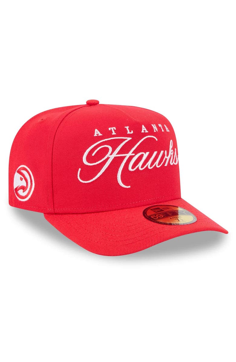 New Era Men's New Era Red Atlanta Hawks 2025 NBA Draft A-Frame 59FIFTY Fitted Hat, Main, color, Red