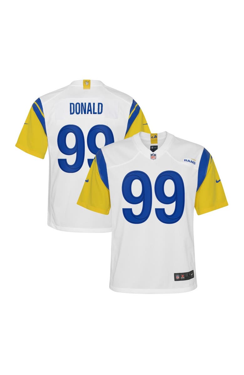 Nike Youth Nike Aaron Donald White Los Angeles Rams Alternate Game Jersey, Main, color, 