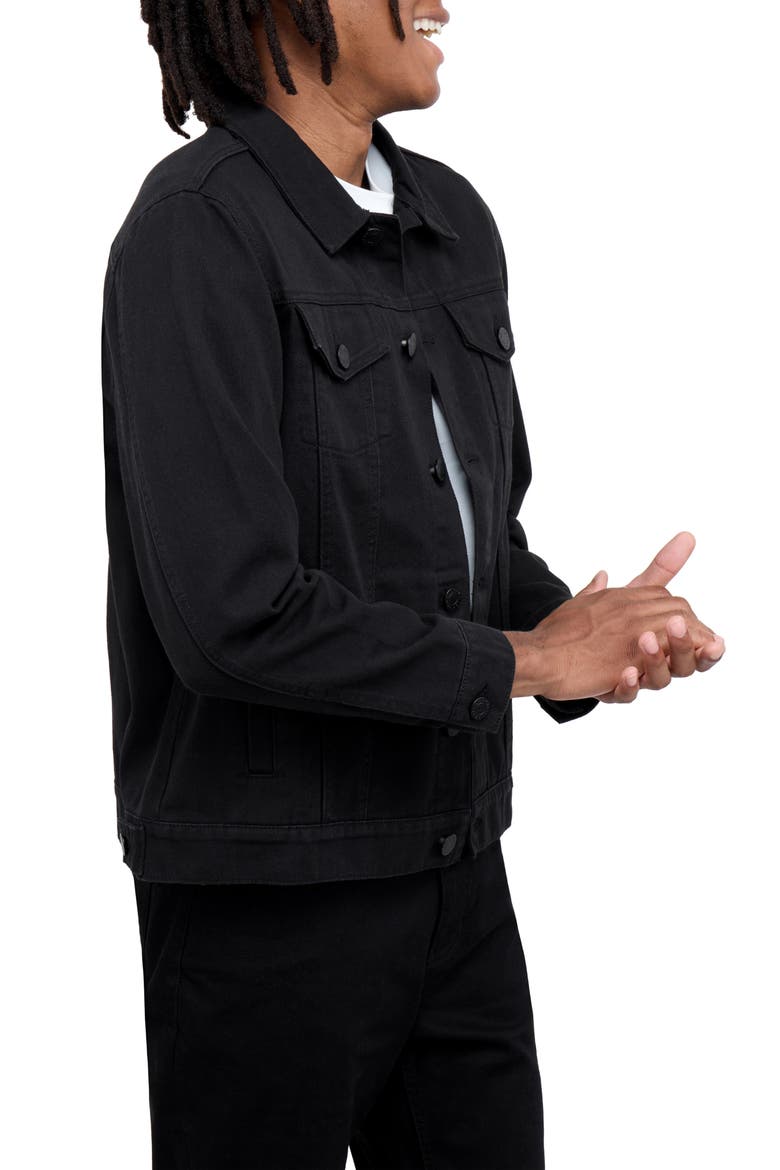 Slim Washed Denim Jacket, Alternate, color, JET BLACK