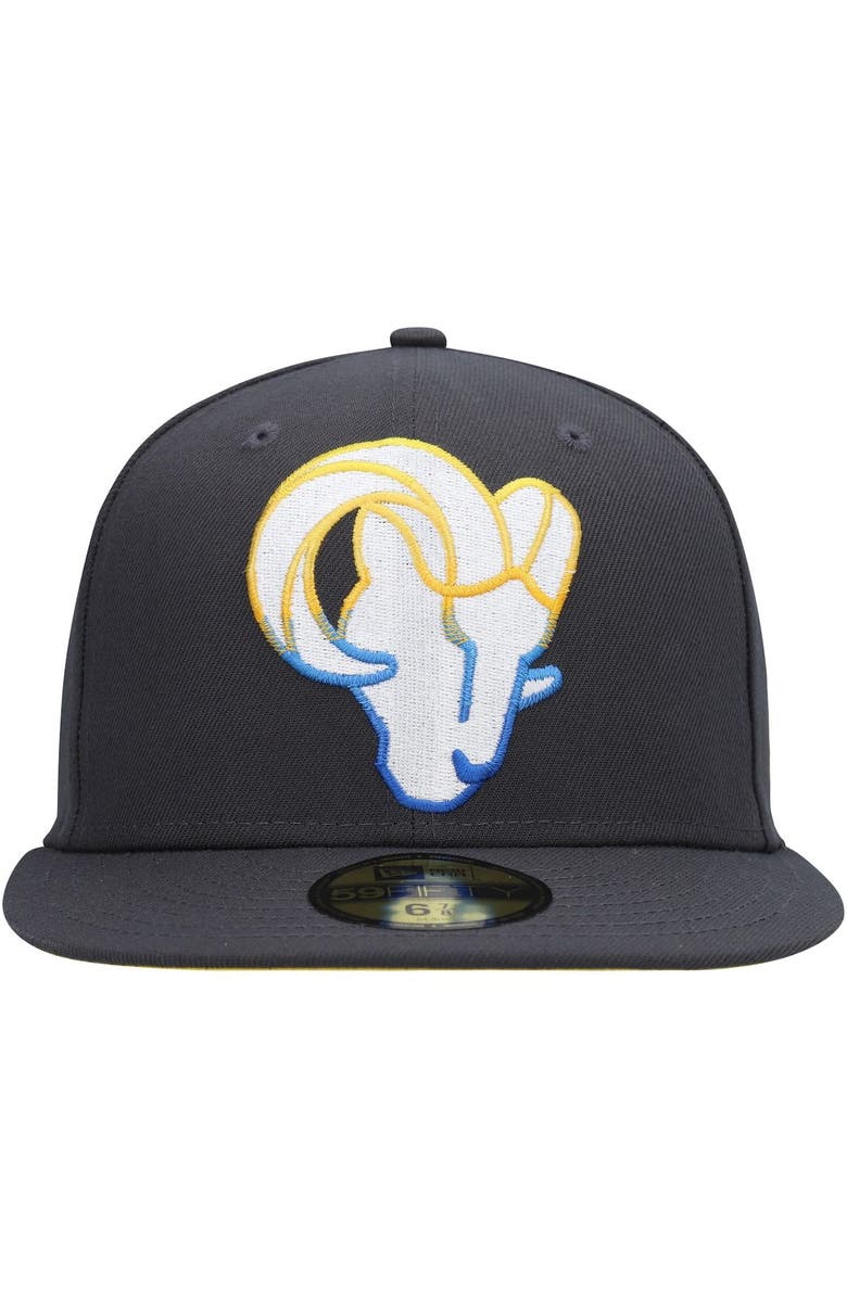 New Era Men's New Era Graphite Los Angeles Rams Color Dim 59FIFTY Fitted Hat, Alternate, color, Graphite