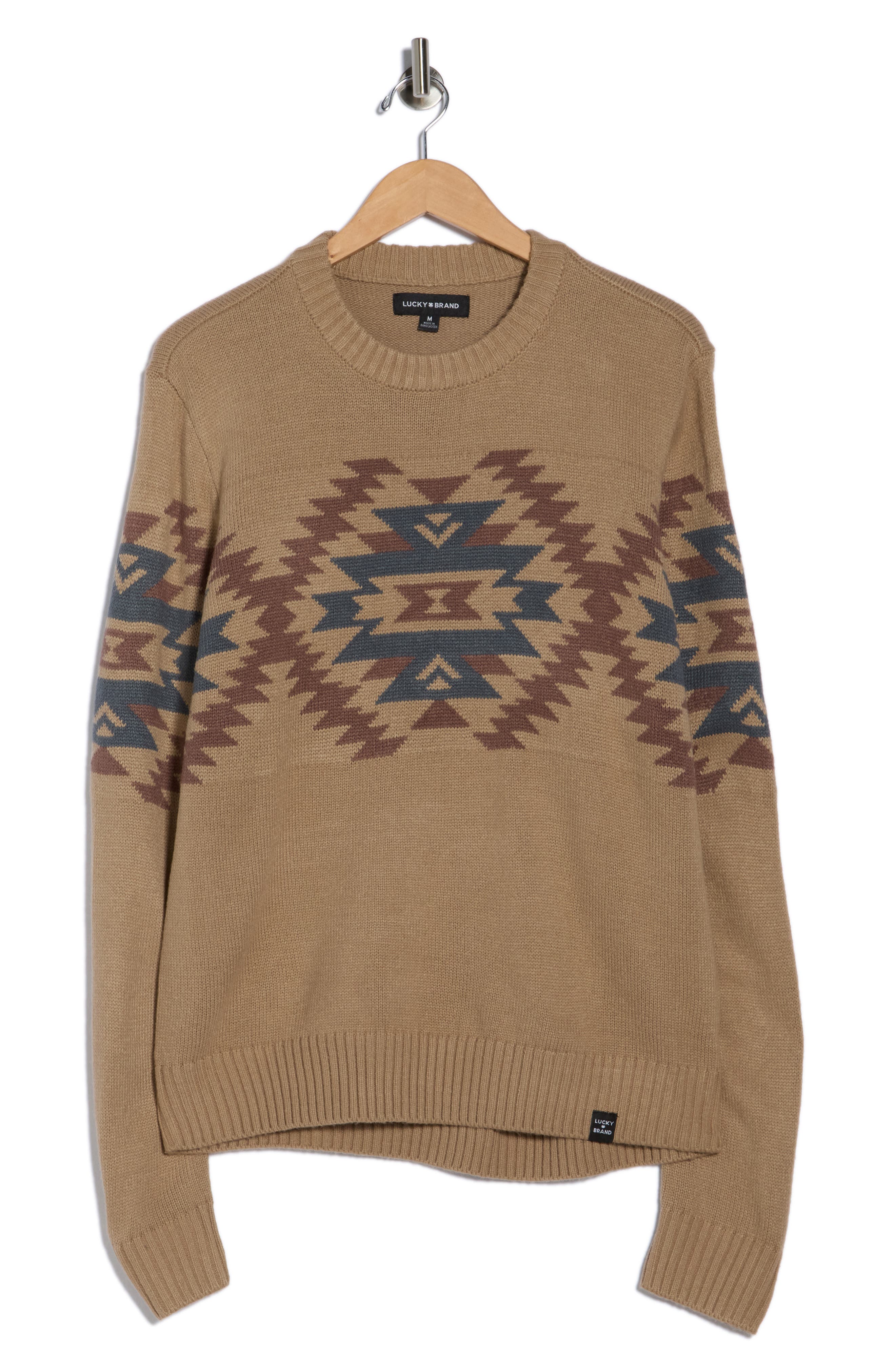 Lucky Brand Geometric Jacquard Crewneck Sweater