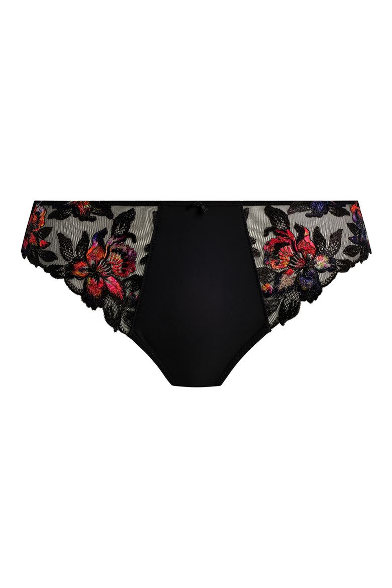 Magdalena Lace Trim Thong, Alternate, color, NOIR