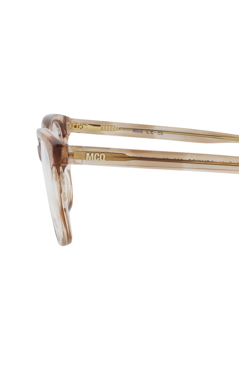 McQueen 53mm Square Optical Glasses, Alternate, color, Havana Havana Transparent