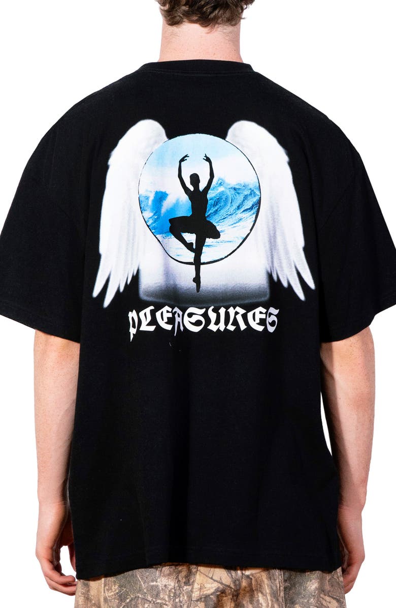 PLEASURES Angel Place Graphic T-Shirt, Alternate, color, Black