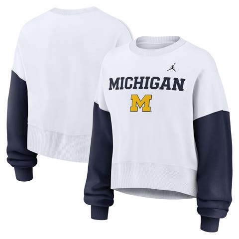 売れ筋商品|||ナイキ カットソー トップス レディース Women's White Michigan State Spartans Color-Block Oversized Cropped Pullover Sweatshirt White Nike Michigan State Spartans Color-Block Oversized Cropped