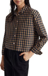 Madewell The Signature Plaid Poplin Crop Button-Up Shirt
