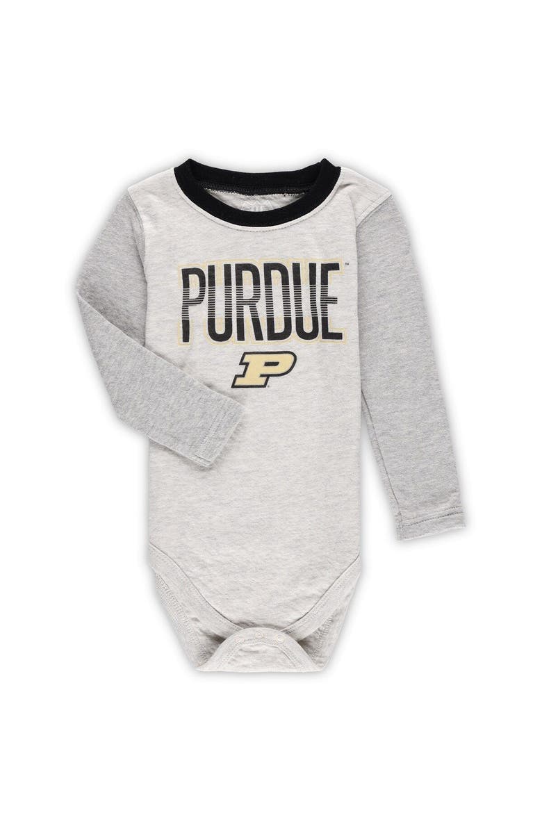 Wes & Willy Infant Wes & Willy Heather Gray Purdue Boilermakers Jie Jie Long Sleeve Bodysuit & Pants Set, Alternate, color, Heather Gray