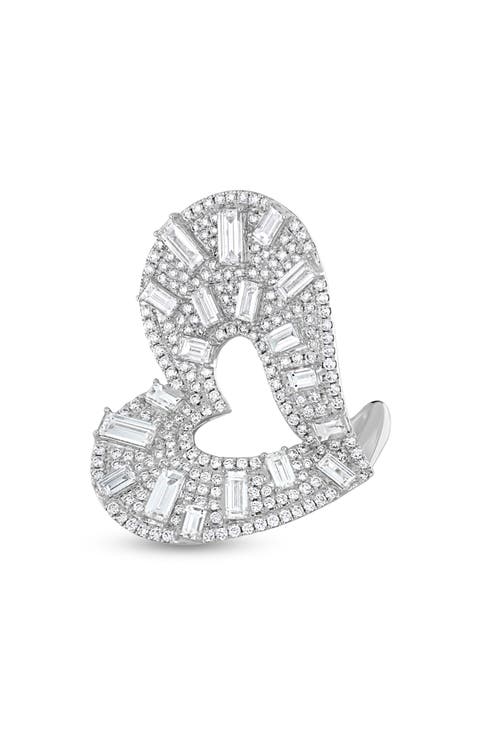 Gatsby Diamond Baguette Heart Statement Ring