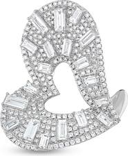 Bony Levy 18K Gold Gatsby Diamond Baguette Heart Statement Ring (Online Trunk Show)