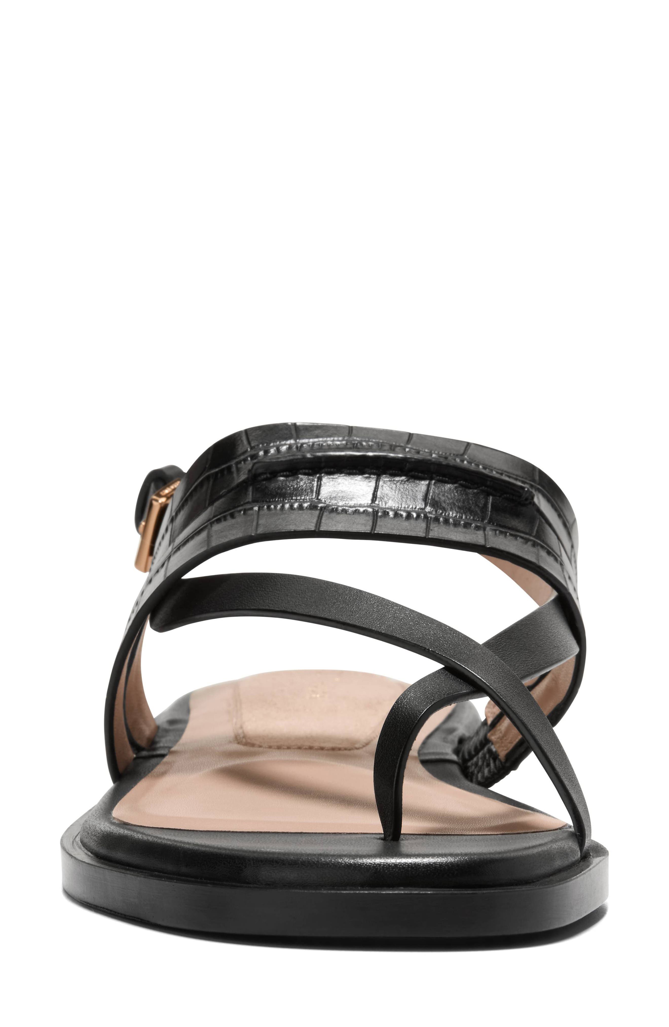 Cole Haan Estella Slingback Leather Sandal, Alternate, color, Black Croc Print Leather