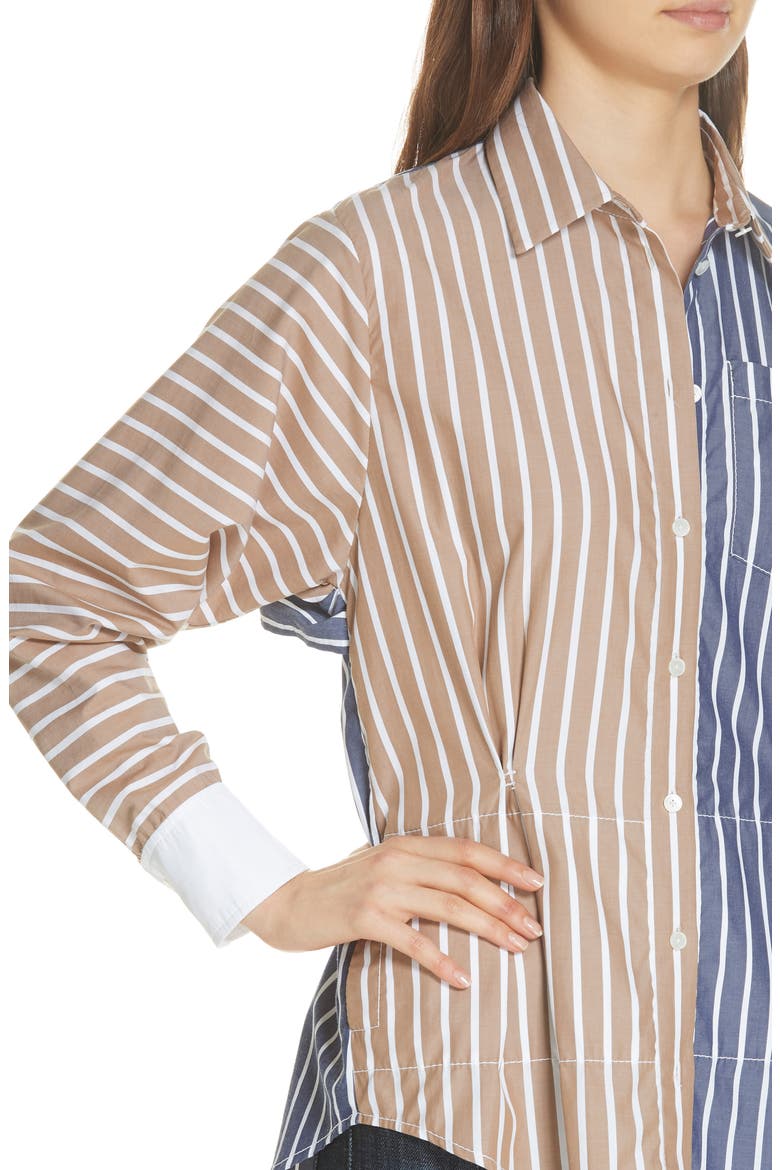 Colorblock Stripe Shirt, Alternate, color, NAVY KHAKI