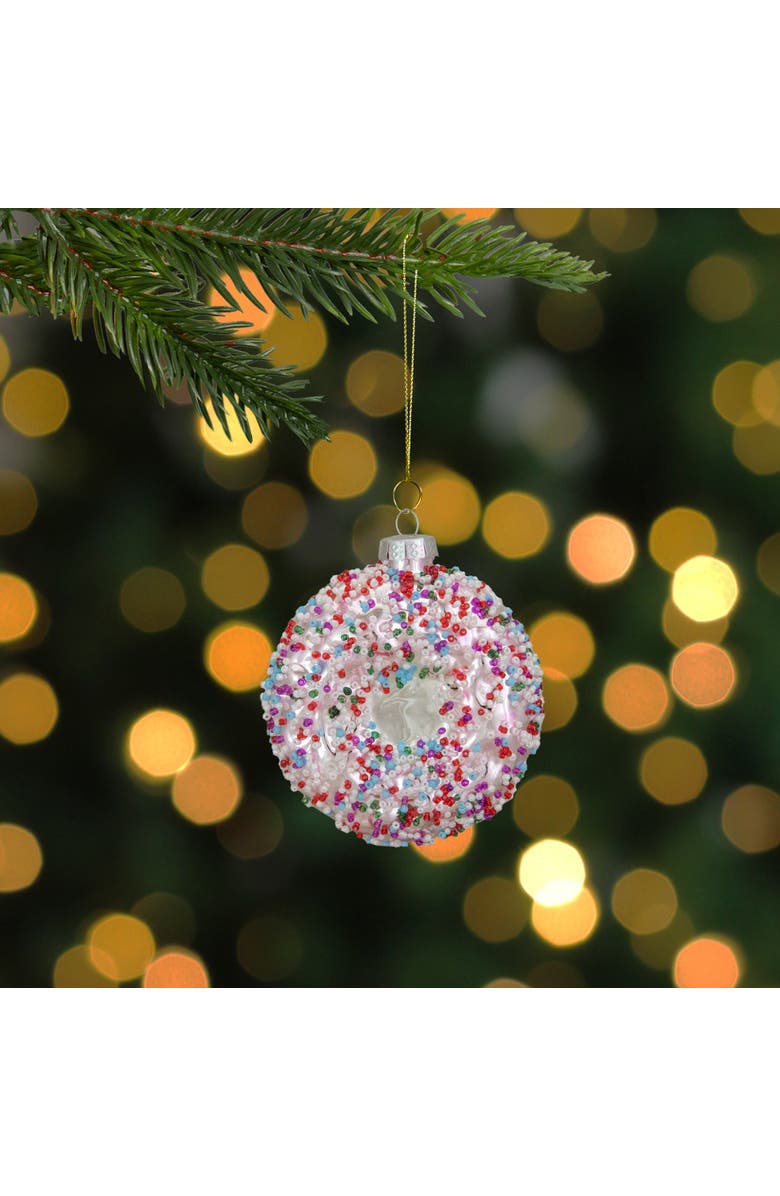 Northlight 3.75" Pink Doughnut with Sprinkles Glass Christmas Ornament, Alternate, color, Pink