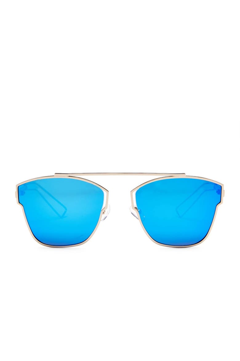 Emery 59mm Geo Sunglasses, Main, color, SILVER/BLUE