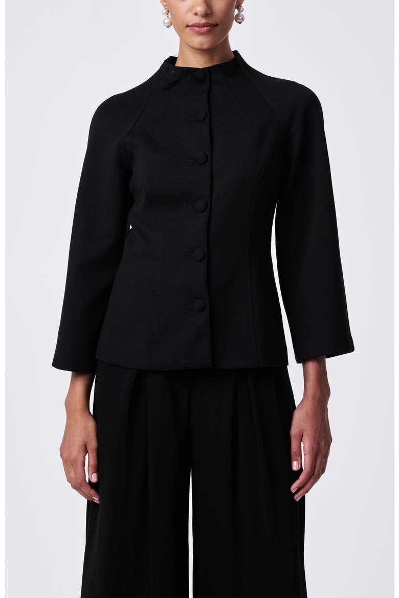 Woods Ponte Jacket, Main, color, Black