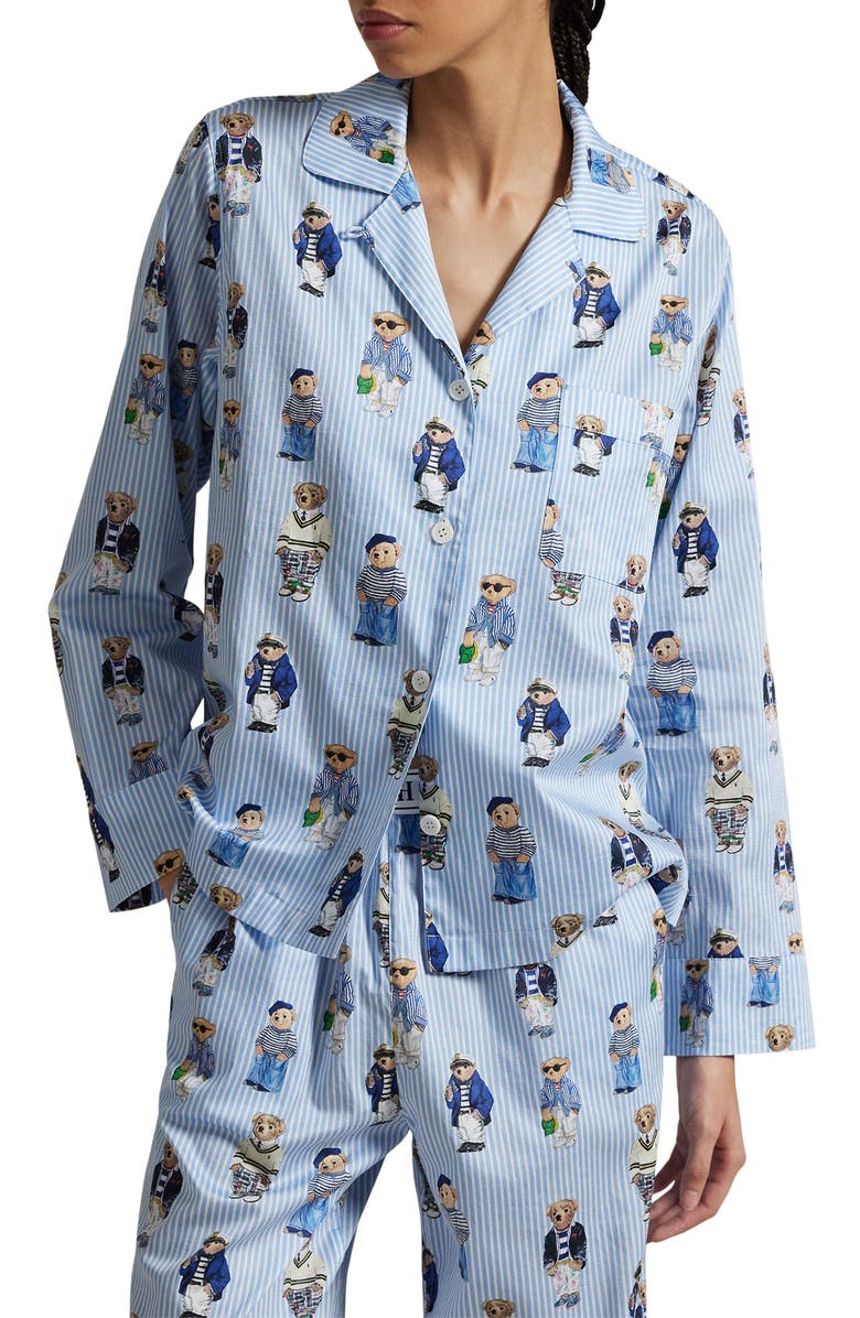 Polo Ralph Lauren Madison Cotton Pajamas, Alternate, color, Oxford Blue
