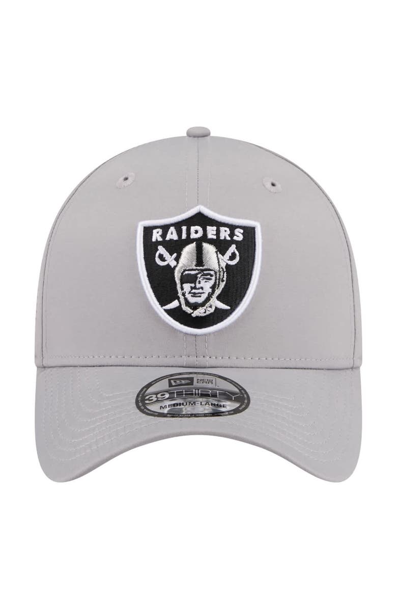New Era Men's New Era  Gray Las Vegas Raiders Perforated 39THIRTY Flex Hat, Alternate, color, Gray