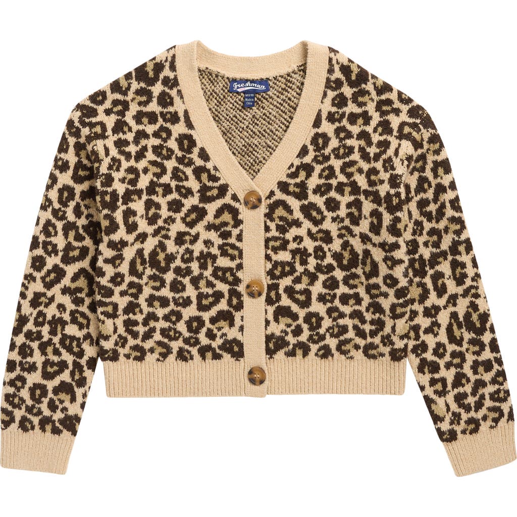 Freshman Kids' Leopard Knit Cardigan In Animal Print