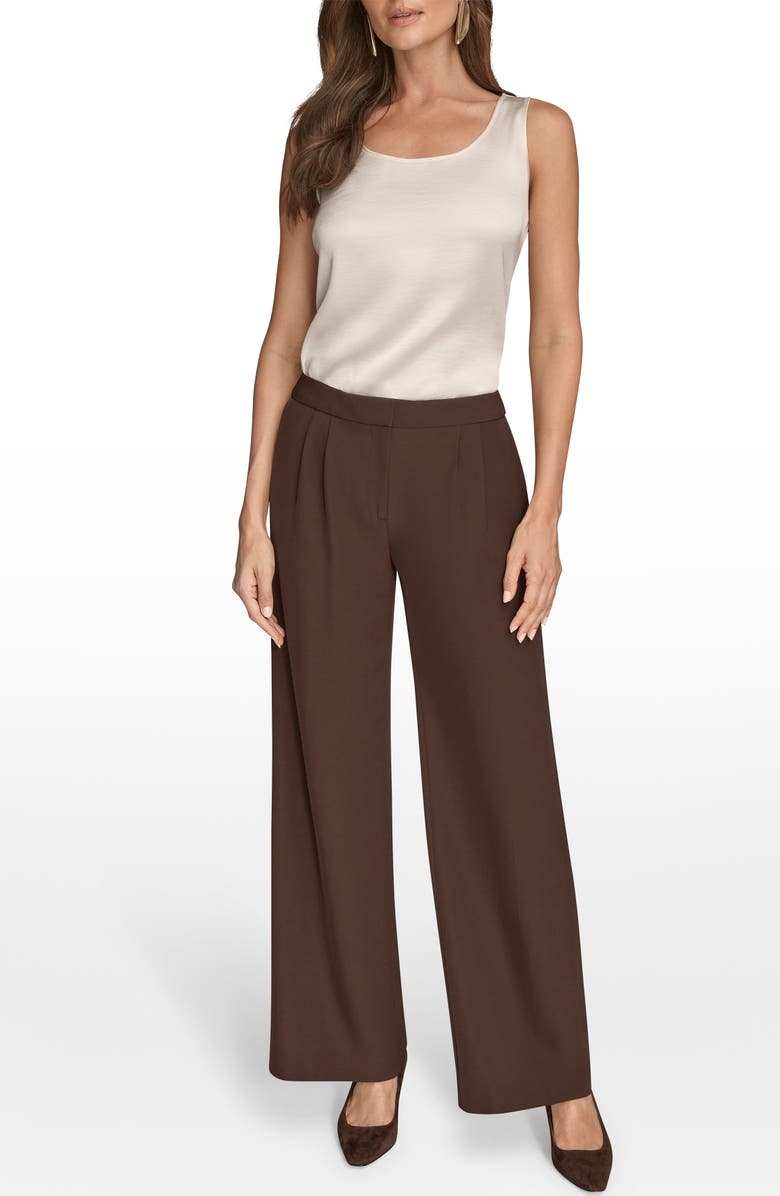 Donna Karan New York High Waist Wide Leg Pants, Alternate, color, Chocolate