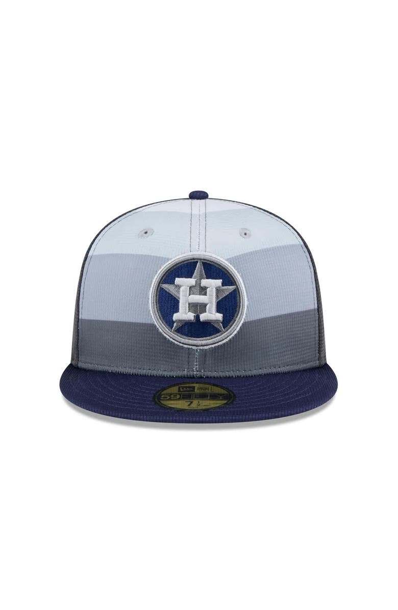New Era Men's New Era Gray/Navy Houston Astros 2025 Batting Practice 59FIFTY Fitted Hat, Alternate, color, Gray