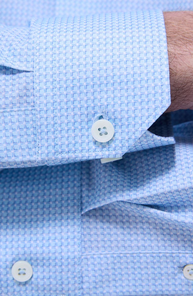 Bugatchi James OoohCotton<sup>®</sup> Mini Check Print Button-Up Shirt, Alternate, color, Ice
