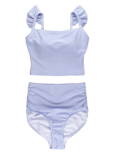Women's UPF50+ Seersucker Ruffle Two Piece Swimsuit
