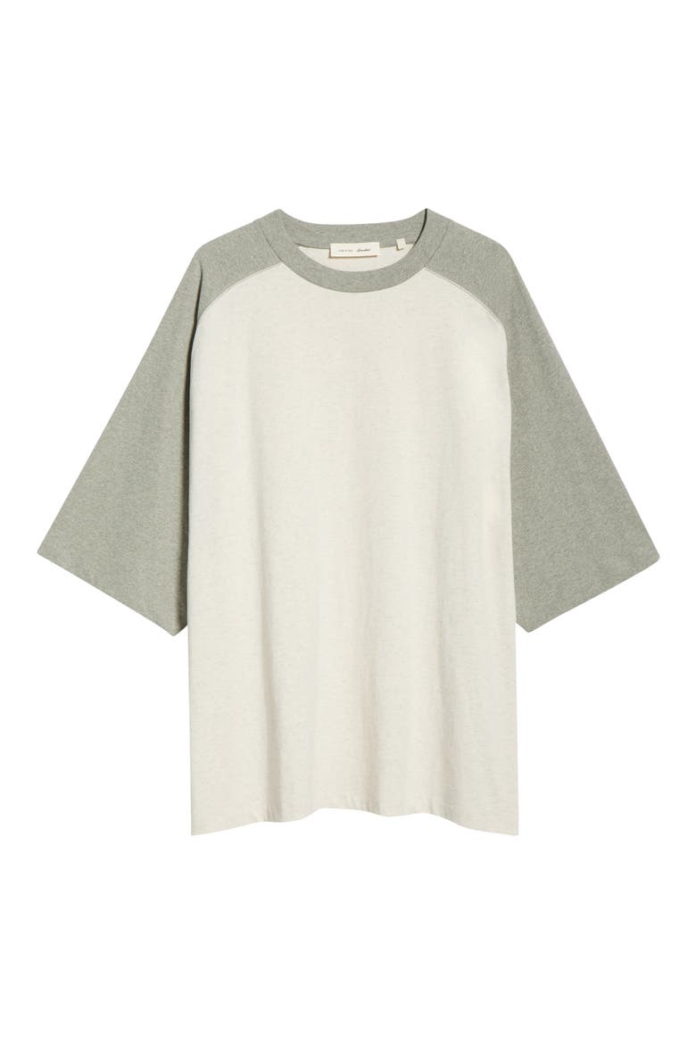 Signature Cotton Baseball T-Shirt, Alternate, color, OATMEAL/ CONCRETE HEATHER