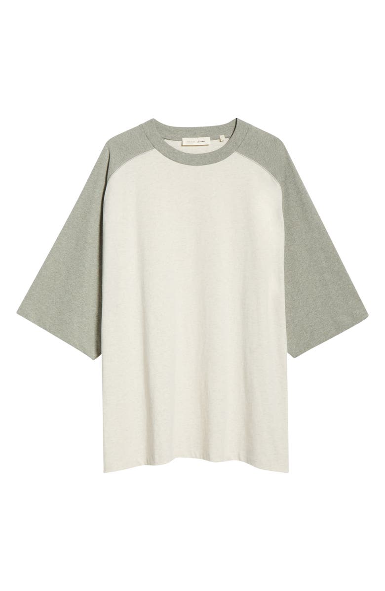 Fear of God Essentials Signature Cotton Baseball T-Shirt, Main, color, Oatmeal/ Concrete Heather