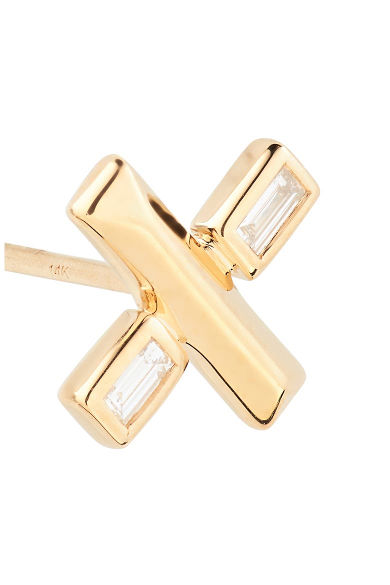 Reese Brooklyn Diamond X-Stud Earrings, Alternate, color, YELLOW GOLD/ DIAMOND