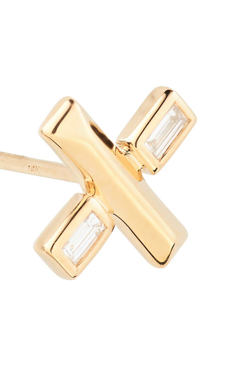 Dana Rebecca Designs Reese Brooklyn Diamond X-Stud Earrings, Alternate, color, Yellow Gold/ Diamond